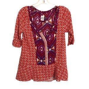 Anthropologie Akemi + Kim Mixed Fabric Top
